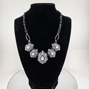 ViVI Pink and Silver Floral Necklace